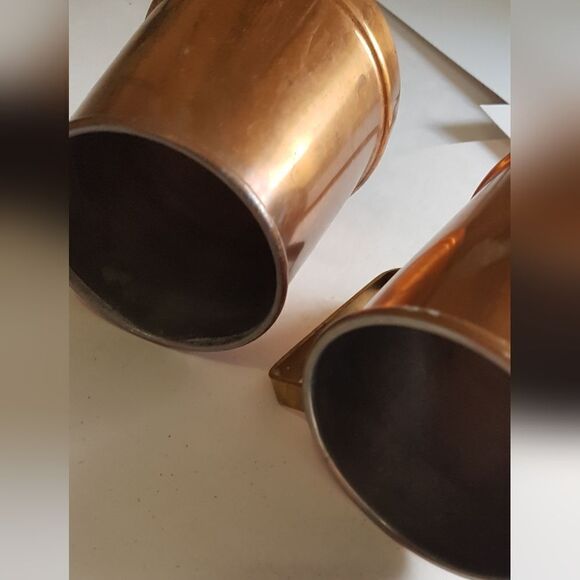 VINTAGE Two (2)  Copper Brass Handle Beer Steins/Mugs/Mule * Excellent C… - Picture 6 of 8